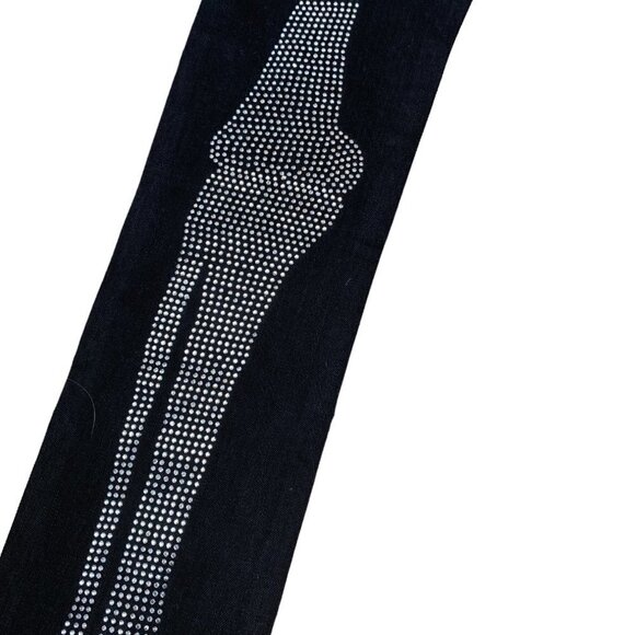 Rare MNML D249 Skeleton Straight Studded Jeans Size 28 Black - Picture 8 of 11